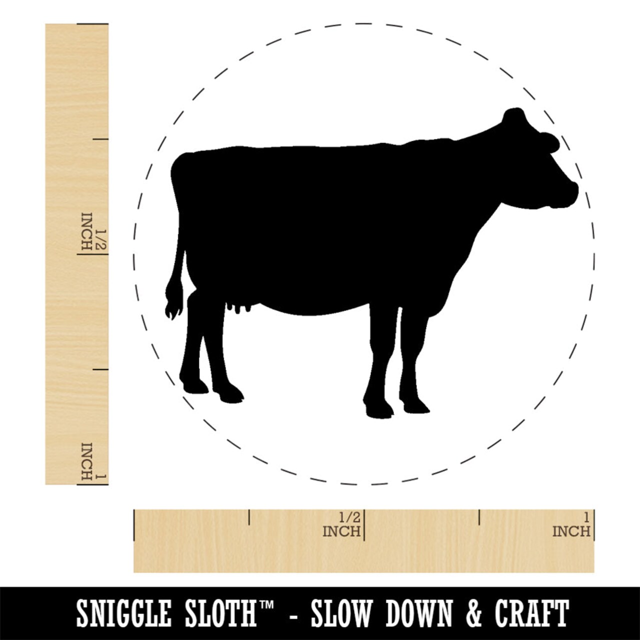 Solid Cow Farm Animal Rubber Stamp for Stamping Crafting Planners